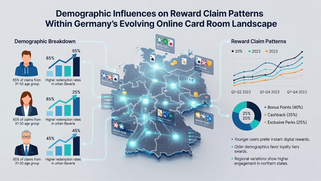 Karte Deutschlands mit regionalen Unterschieden in der Nutzung von Online-Poker-Belohnungen