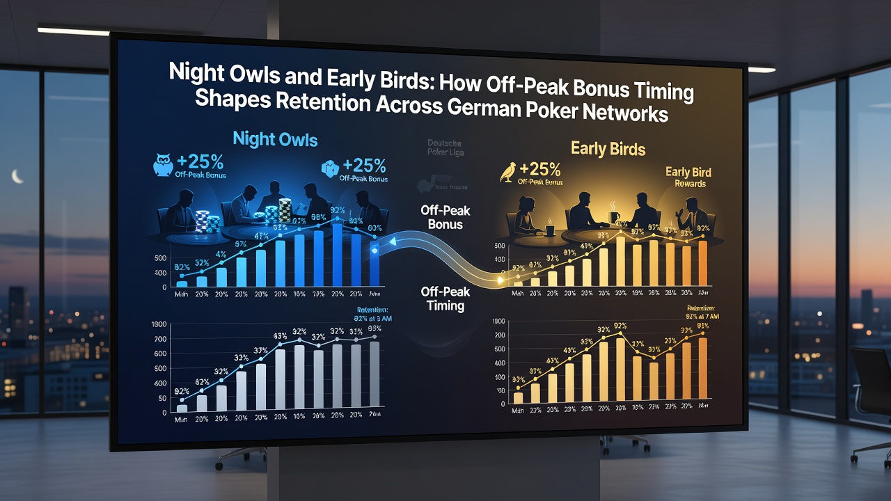 Diagramm veranschaulicht Bonus-Timing und Retention-Raten in deutschen Poker-Netzwerken